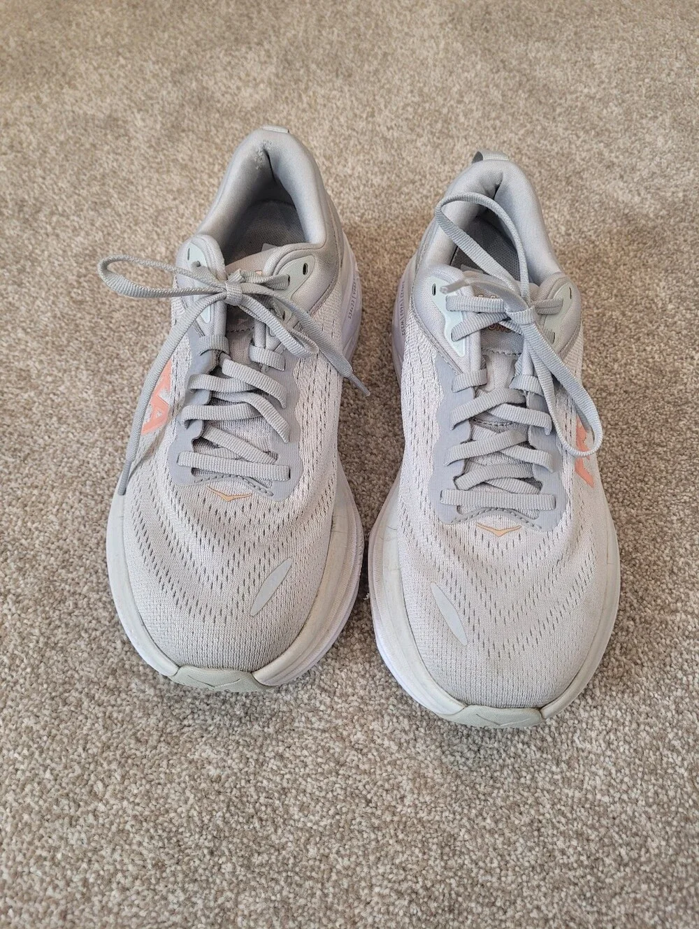 Hoka One One Bondie 8 Womens Grey Running Shoes Size 7.5